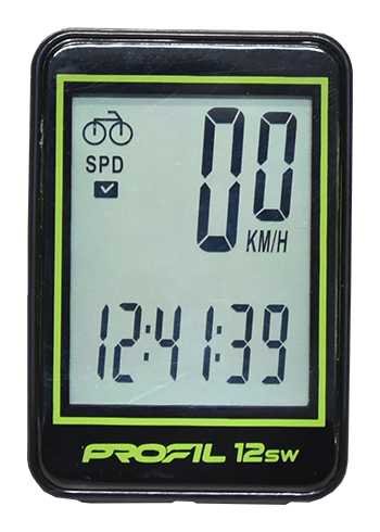 cyklocomputer PROFIL-1501 12SW bezd. černo-zelený