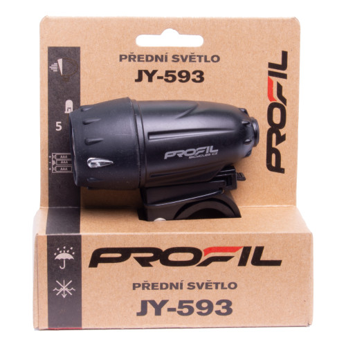 světlo přední PROFIL JY-593 5-LED černé - Image 2